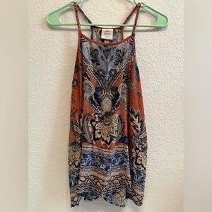 Knox Rose Women’s Boho Flowey Floral Racerback Tank Top, Medium